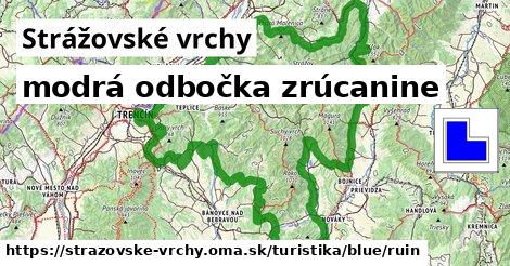 Strážovské vrchy Turistické trasy modrá odbočka zrúcanine