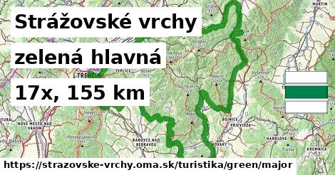 Strážovské vrchy Turistické trasy zelená hlavná