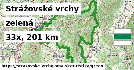 Strážovské vrchy Turistické trasy zelená 