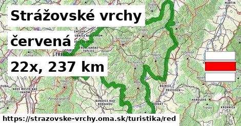 Strážovské vrchy Turistické trasy červená 