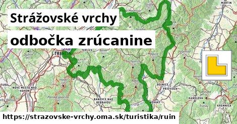 Strážovské vrchy Turistické trasy odbočka zrúcanine 