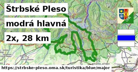 Štrbské Pleso Turistické trasy modrá hlavná