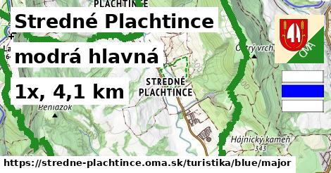 Stredné Plachtince Turistické trasy modrá hlavná