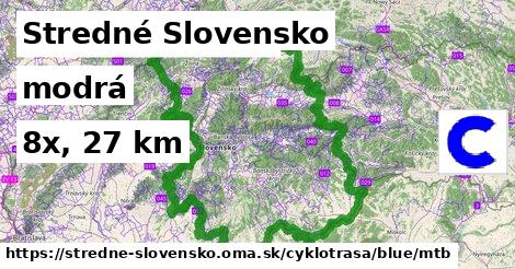 Stredné Slovensko Cyklotrasy modrá mtb