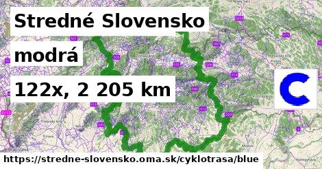 Stredné Slovensko Cyklotrasy modrá 