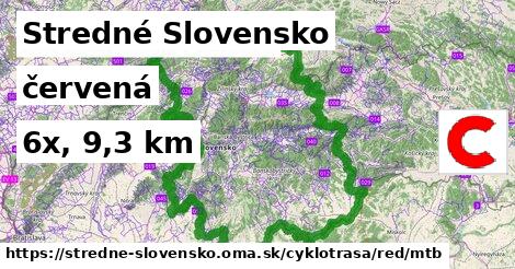 Stredné Slovensko Cyklotrasy červená mtb