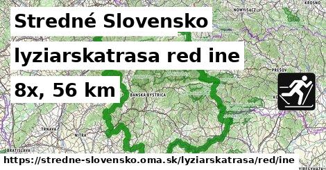 Stredné Slovensko Lyžiarske trasy červená iná