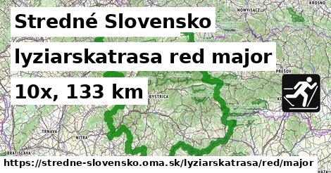 Stredné Slovensko Lyžiarske trasy červená hlavná