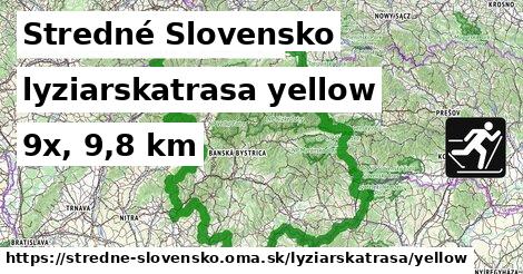 Stredné Slovensko Lyžiarske trasy žltá 