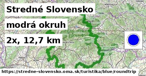 Stredné Slovensko Turistické trasy modrá okruh