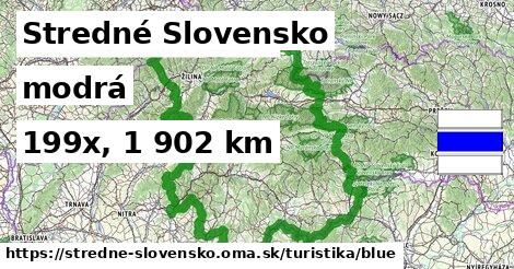 Stredné Slovensko Turistické trasy modrá 