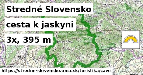 Stredné Slovensko Turistické trasy cesta k jaskyni 