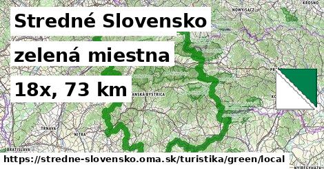 Stredné Slovensko Turistické trasy zelená miestna