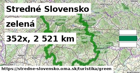 Stredné Slovensko Turistické trasy zelená 