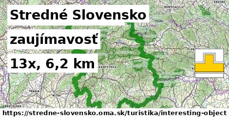 Stredné Slovensko Turistické trasy zaujímavosť 