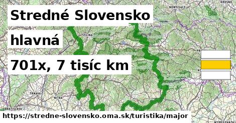 Stredné Slovensko Turistické trasy hlavná 