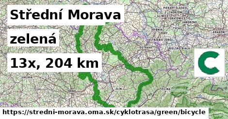 Střední Morava Cyklotrasy zelená bicycle