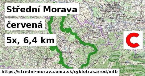 Střední Morava Cyklotrasy červená mtb