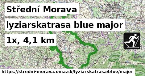 Střední Morava Lyžiarske trasy modrá hlavná