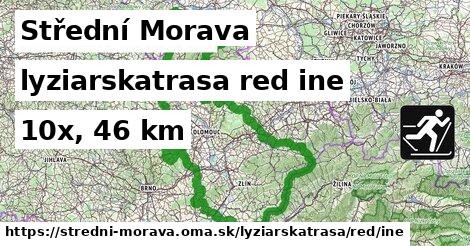 Střední Morava Lyžiarske trasy červená iná
