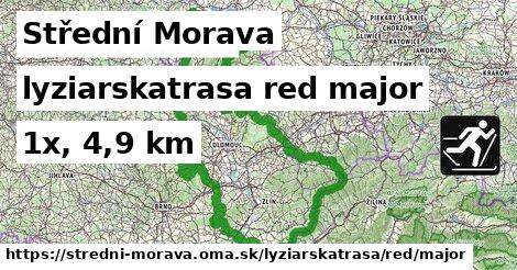 Střední Morava Lyžiarske trasy červená hlavná