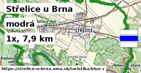 Střelice u Brna Turistické trasy modrá 