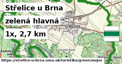 Střelice u Brna Turistické trasy zelená hlavná
