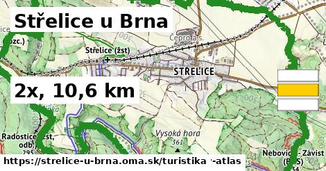 Střelice u Brna Turistické trasy  