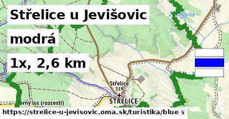 Střelice u Jevišovic Turistické trasy modrá 