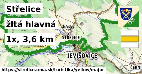 Střelice Turistické trasy žltá hlavná
