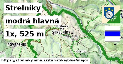 Strelníky Turistické trasy modrá hlavná