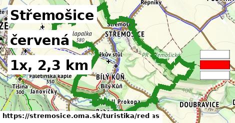 Střemošice Turistické trasy červená 