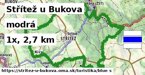 Střítež u Bukova Turistické trasy modrá 