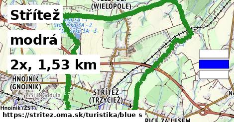 Střítež Turistické trasy modrá 
