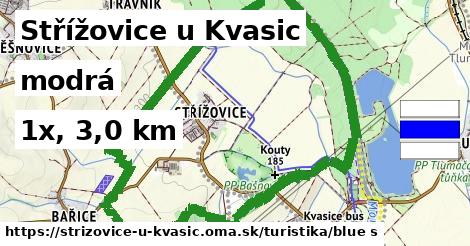 Střížovice u Kvasic Turistické trasy modrá 