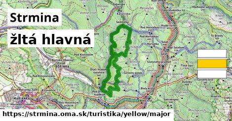 Strmina Turistické trasy žltá hlavná