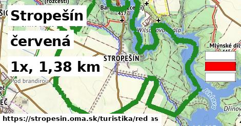 Stropešín Turistické trasy červená 