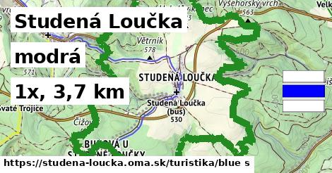 Studená Loučka Turistické trasy modrá 