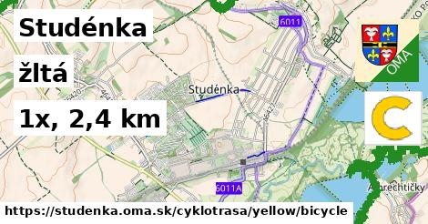 Studénka Cyklotrasy žltá bicycle