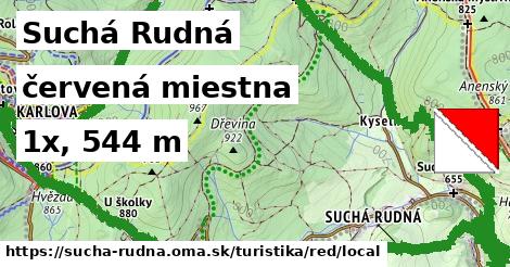 Suchá Rudná Turistické trasy červená miestna