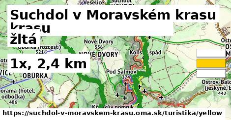 Suchdol v Moravském krasu Turistické trasy žltá 