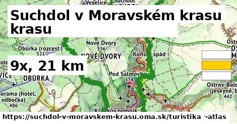 Suchdol v Moravském krasu Turistické trasy  