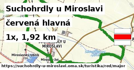 Suchohrdly u Miroslavi Turistické trasy červená hlavná