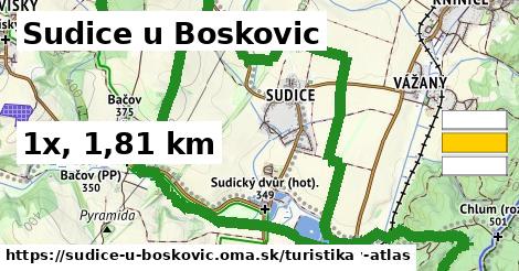 Sudice u Boskovic Turistické trasy  