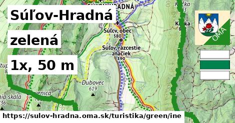 Súľov-Hradná Turistické trasy zelená iná