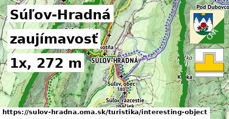 Súľov-Hradná Turistické trasy zaujímavosť 