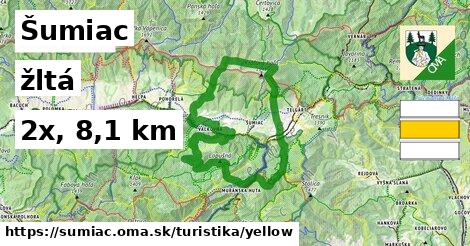 Šumiac Turistické trasy žltá 