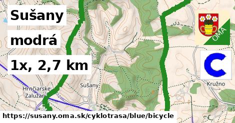 Sušany Cyklotrasy modrá bicycle