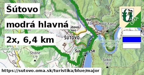 Šútovo Turistické trasy modrá hlavná