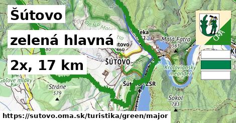 Šútovo Turistické trasy zelená hlavná